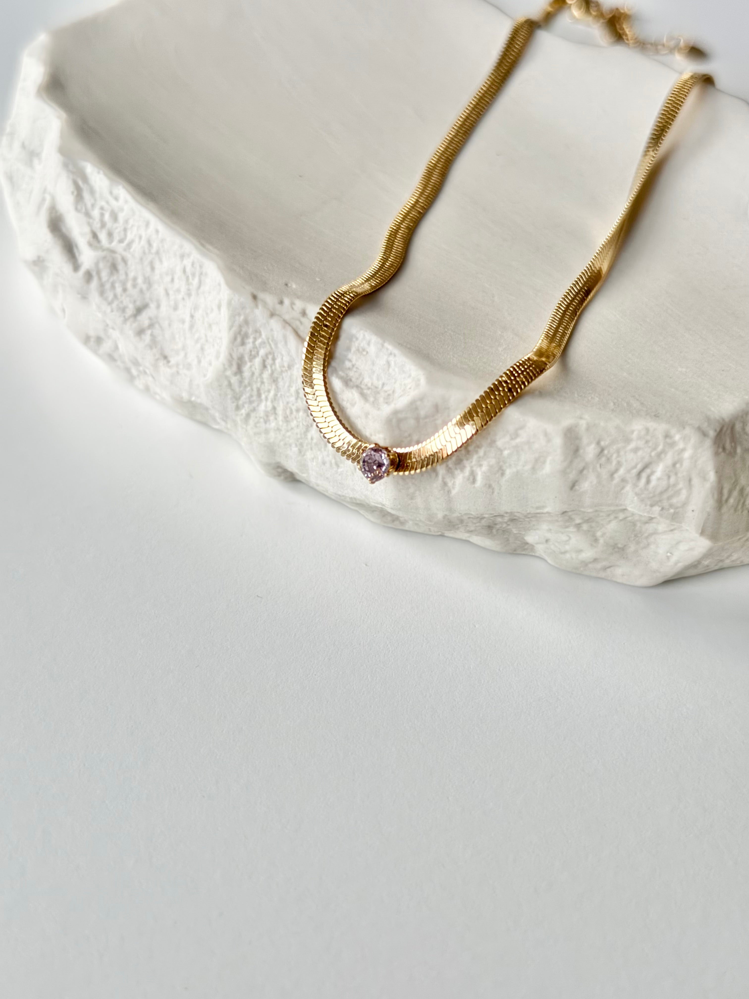 Sample Sale Snake Necklace mit Stein