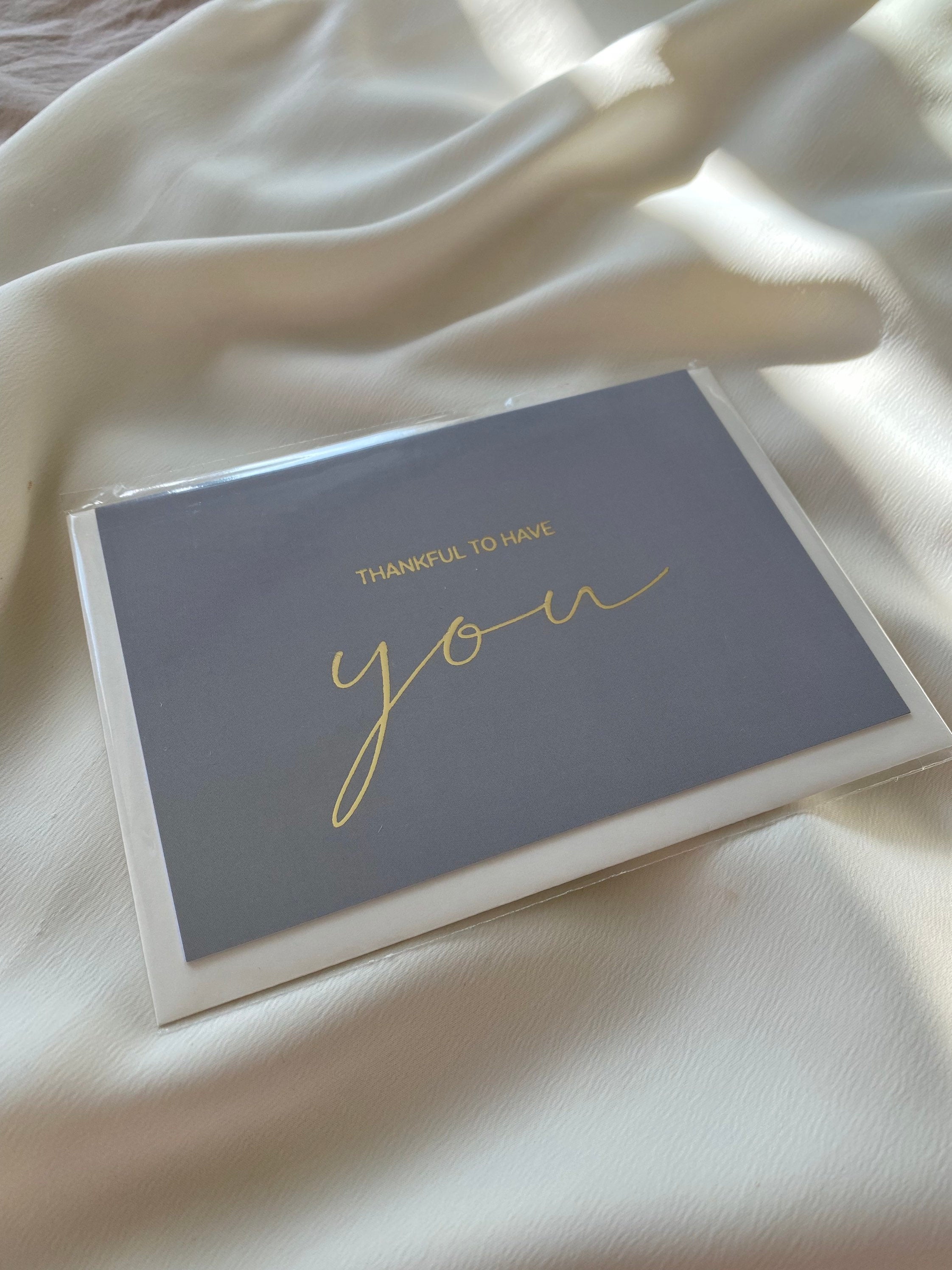 Klappkarte "Thankful to have you" mit Umschlag