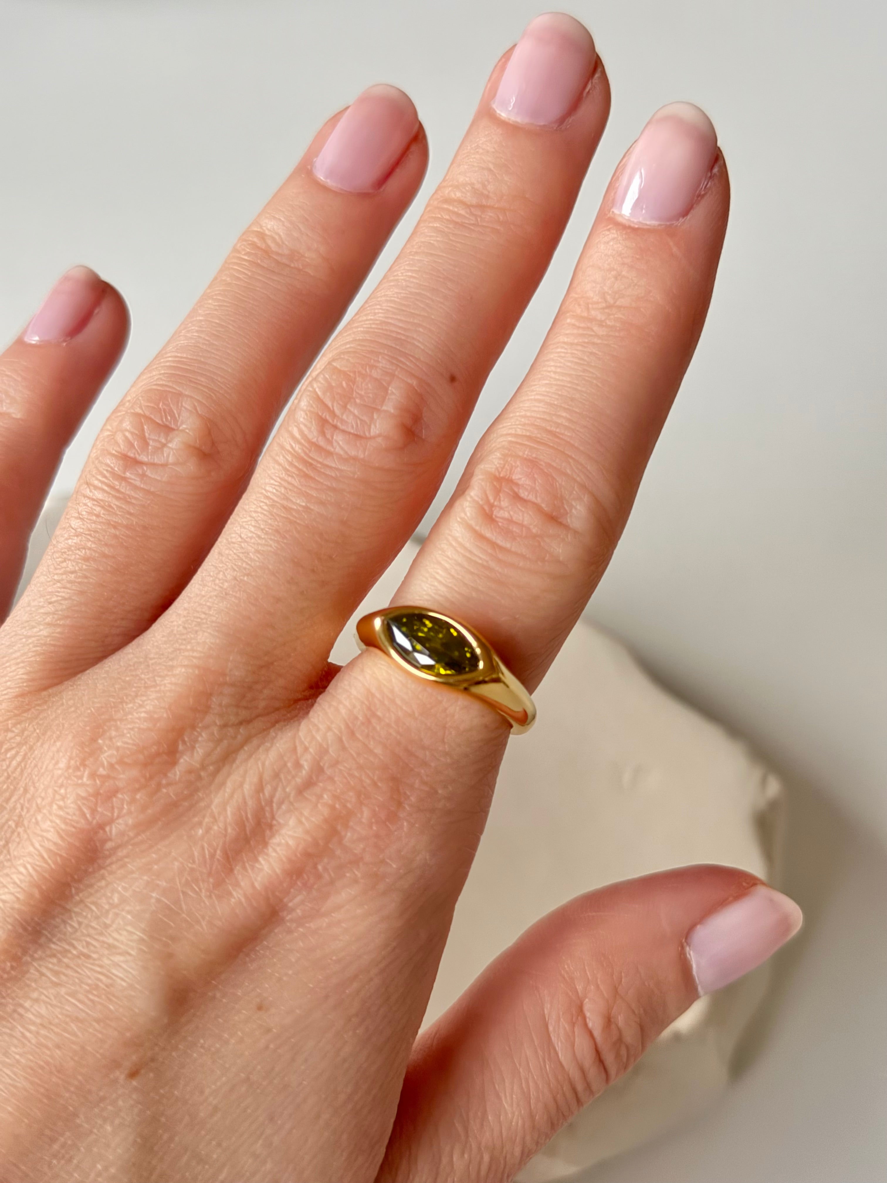 Sample Sale B-Waren Demi Ring Olive