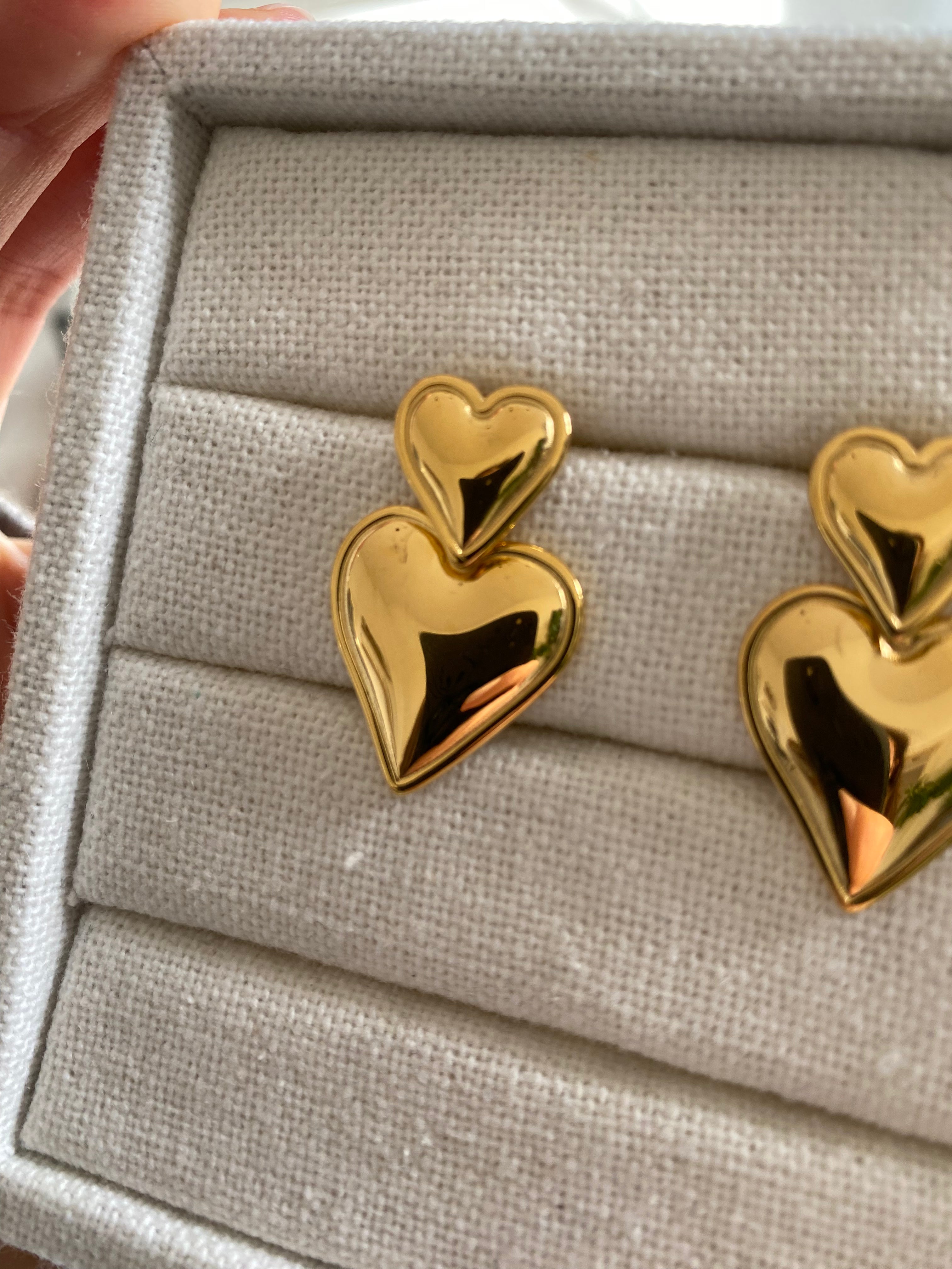 Sample Sale Double Heart Earrings