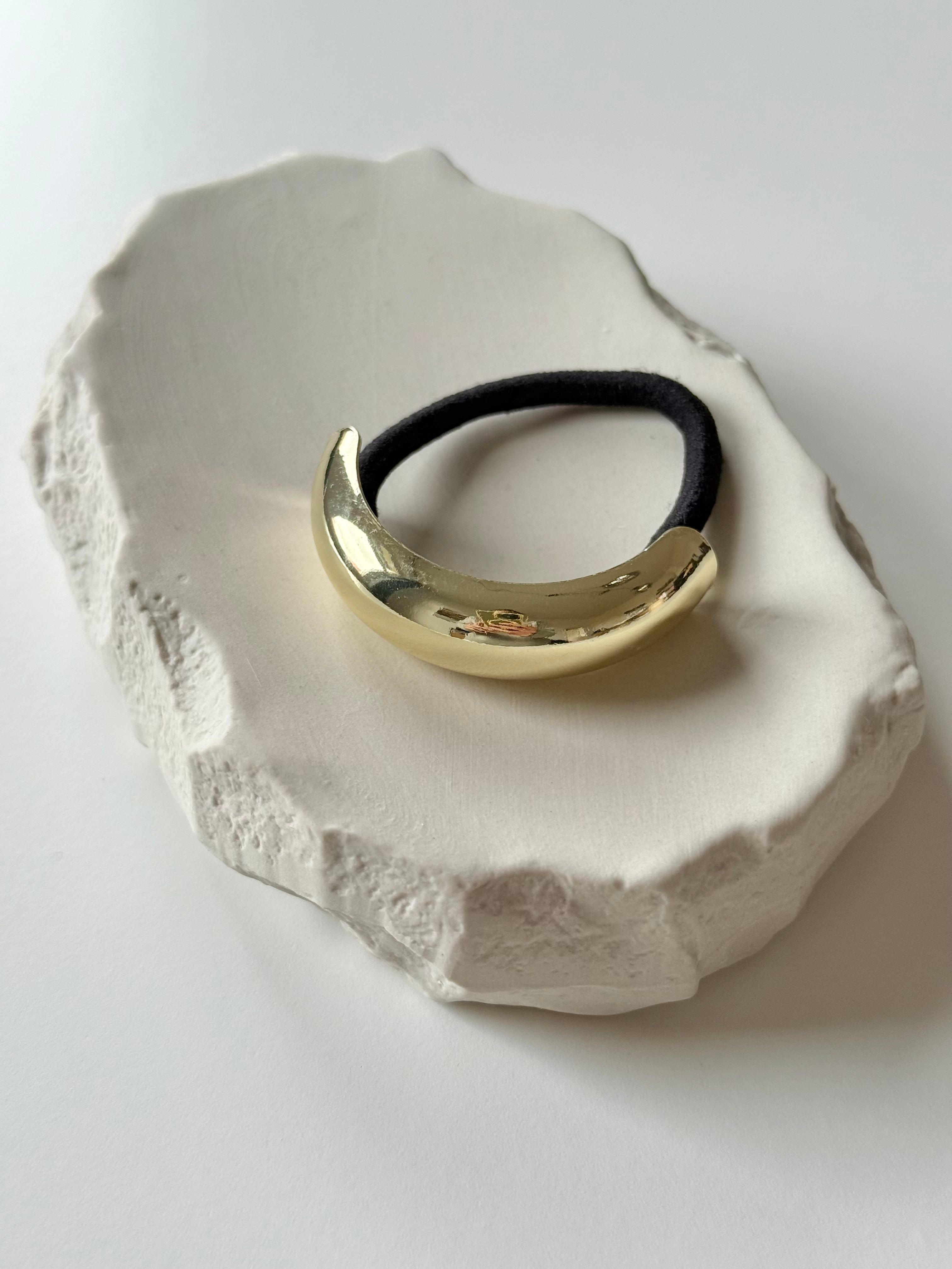 Haargummi mit Metall Gold