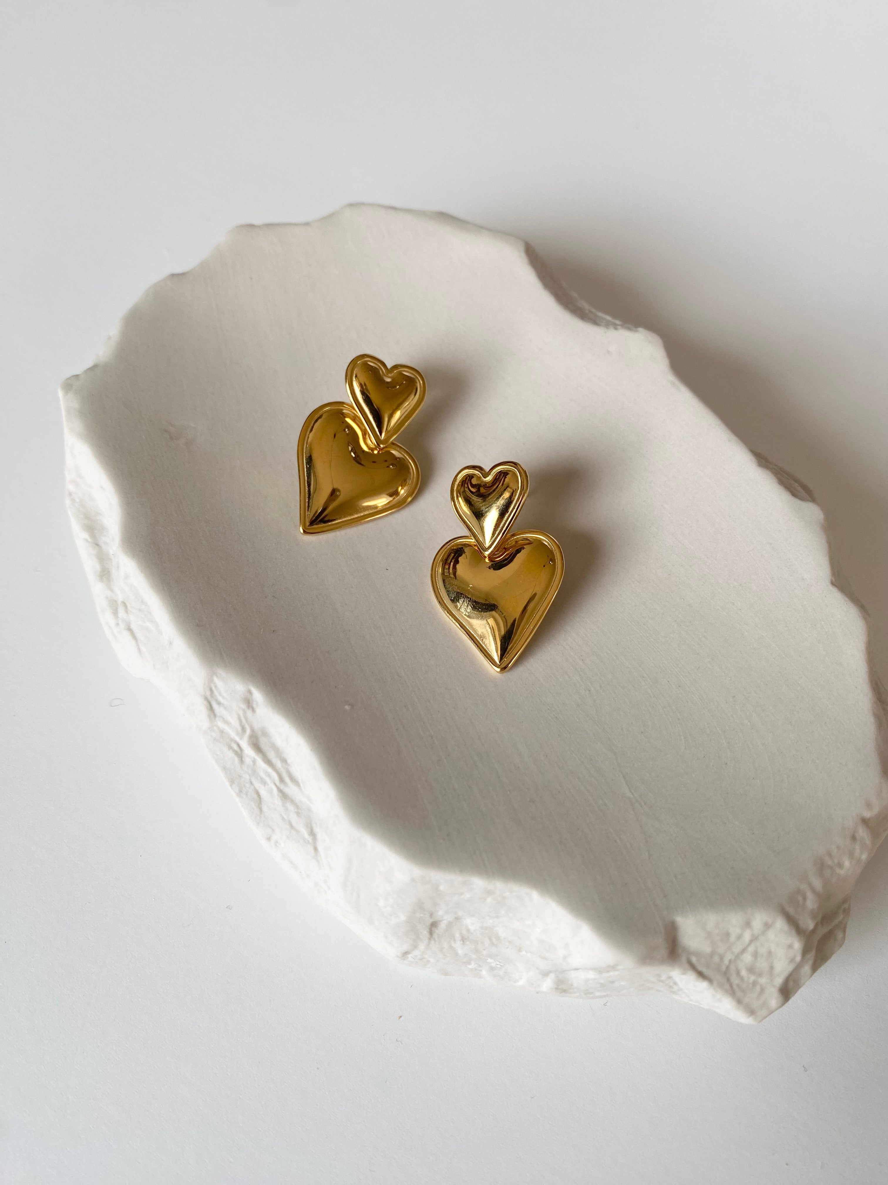 Sample Sale Double Heart Earrings