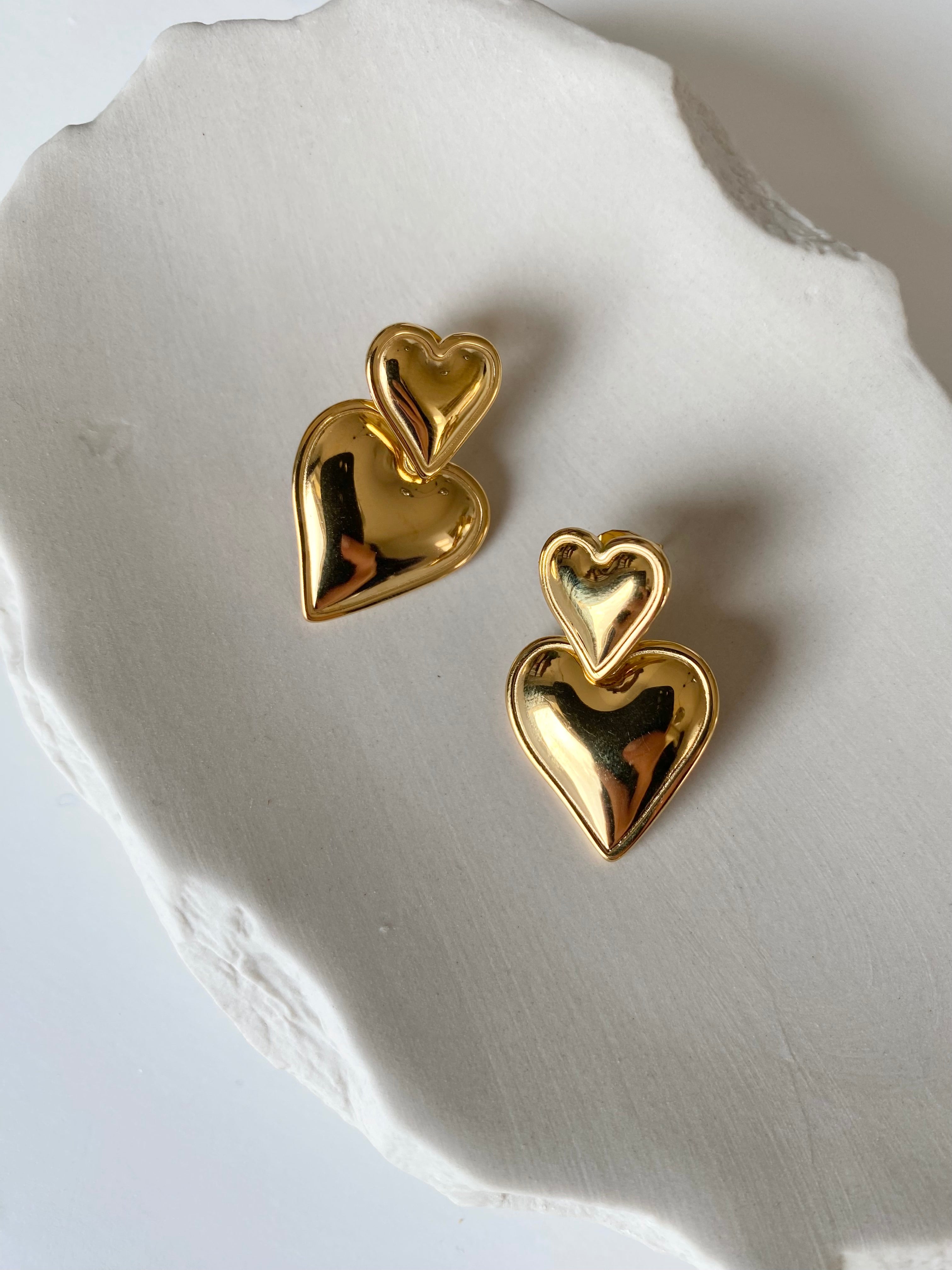 Sample Sale Double Heart Earrings